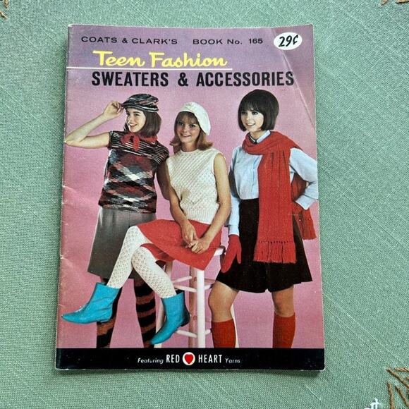 Vintage 1960s Knitting Pattern Book - Teen Fashion Sweaters & Accessories - Picture 1 of 14